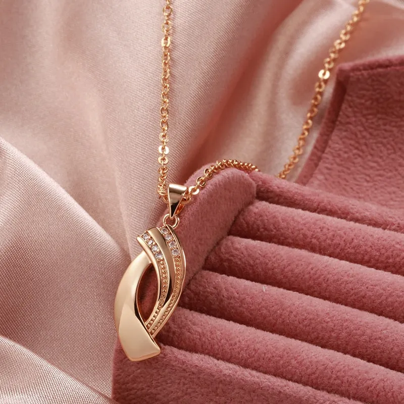 Elegant Geometric Zircon Pendant Necklace for Women