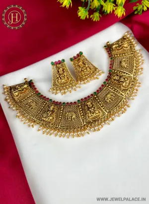 Elegant Gold Plated Designer Necklace With Earrings JH2372