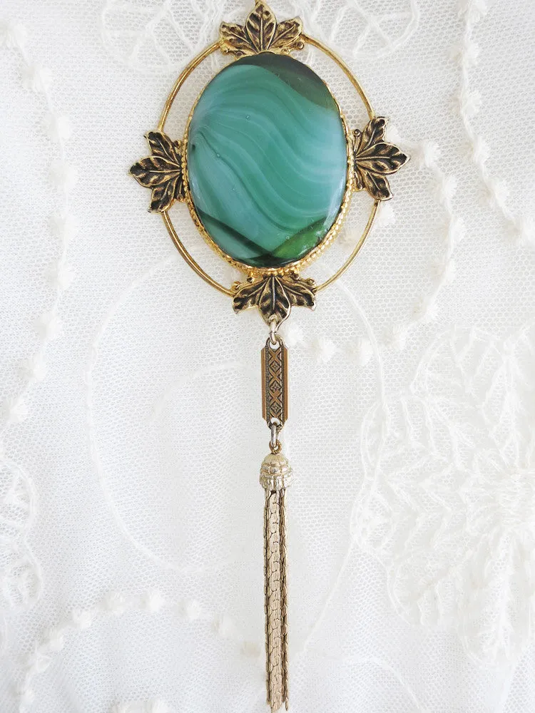 Elegant Green Tassel Necklace