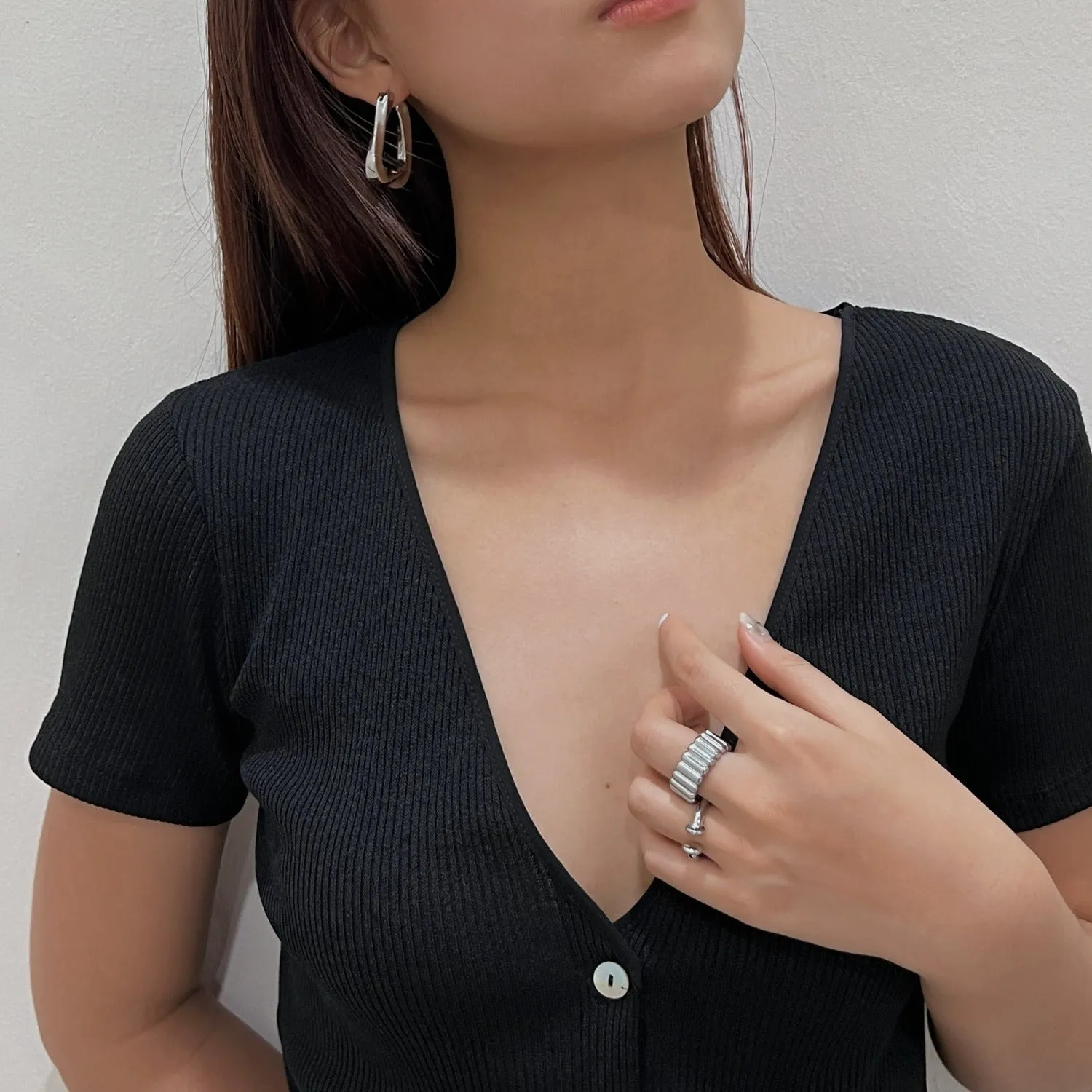 Elsa Triangle Hoop Earrings