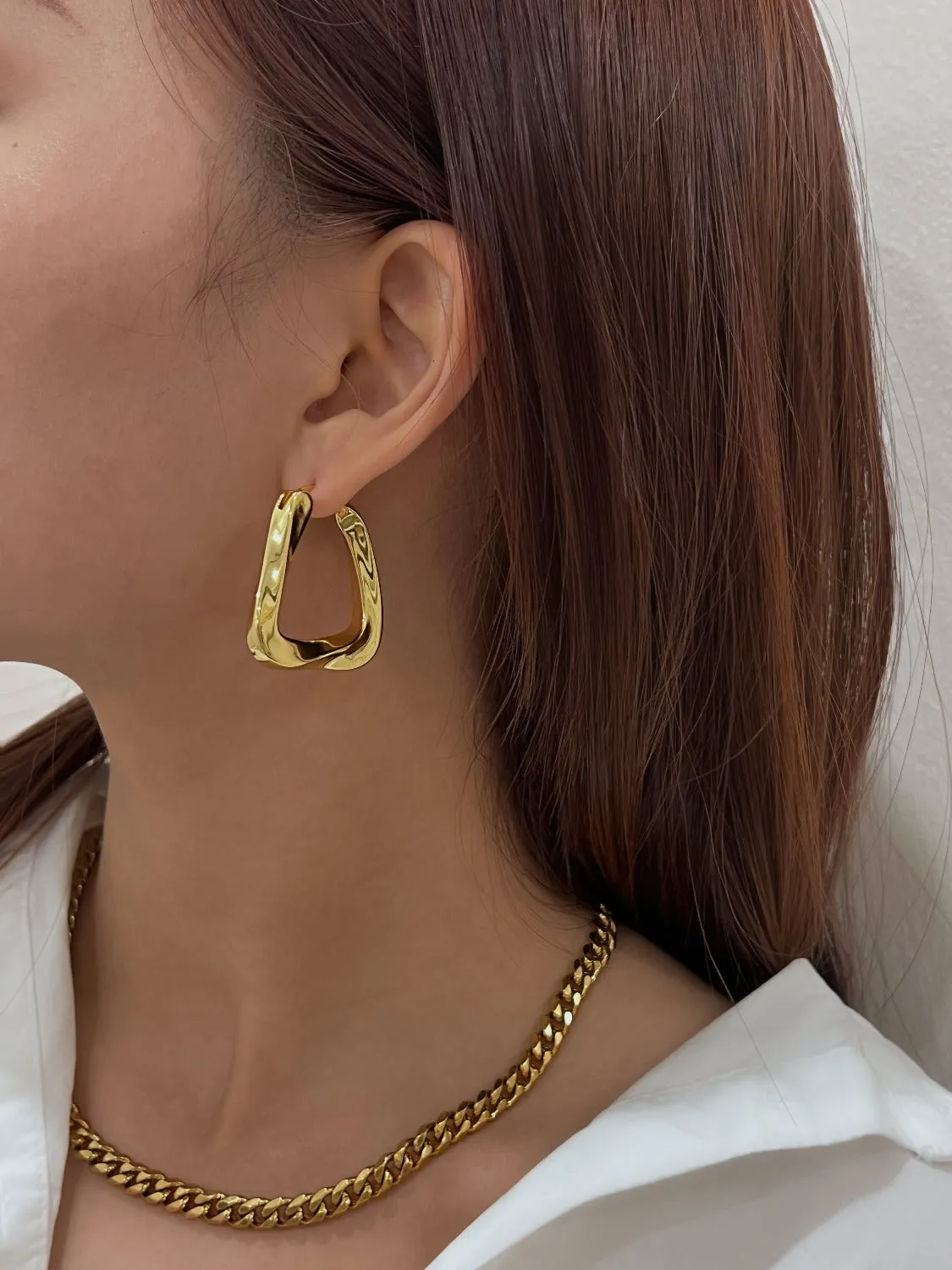 Elsa Triangle Hoop Earrings