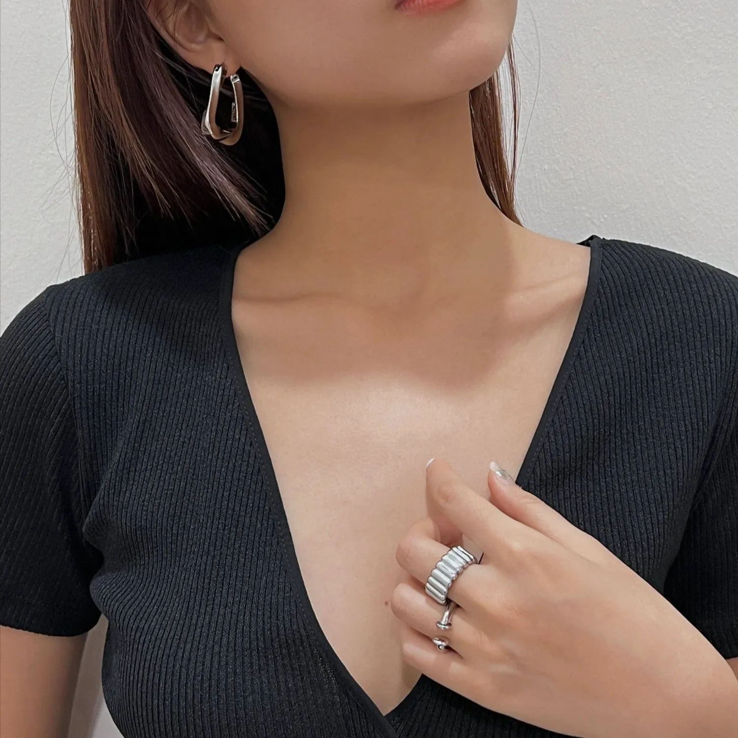 Elsa Triangle Hoop Earrings