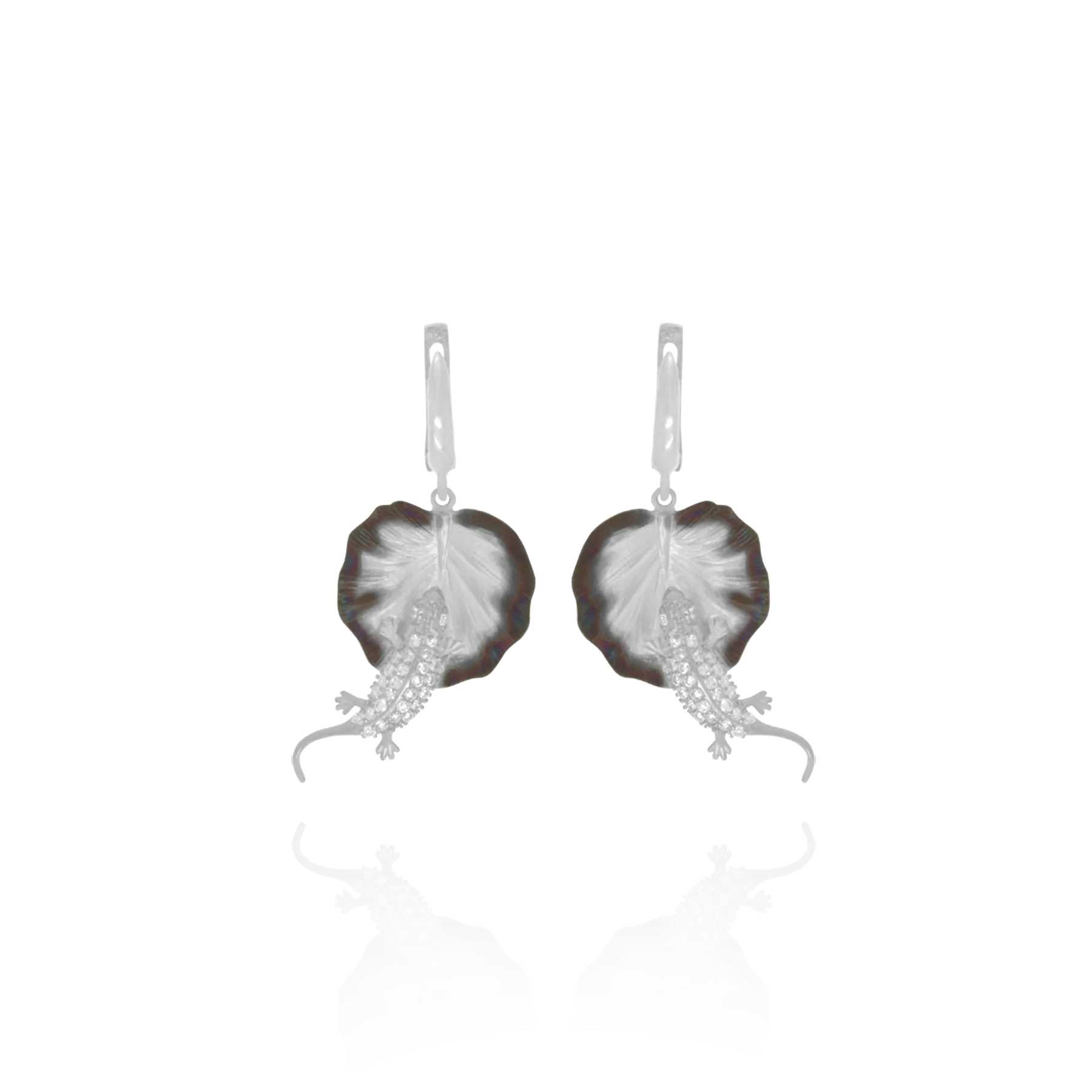 Ember Leaf with Sparkling Lizard Earrings
