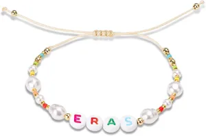 Eras Pearl Beaded Bracelet, Eras Bracelets Concert Bracelets Random Color Eras Jewelry Pearl Bracelets for Women Fans Suitable for Concerts and Music Festivals