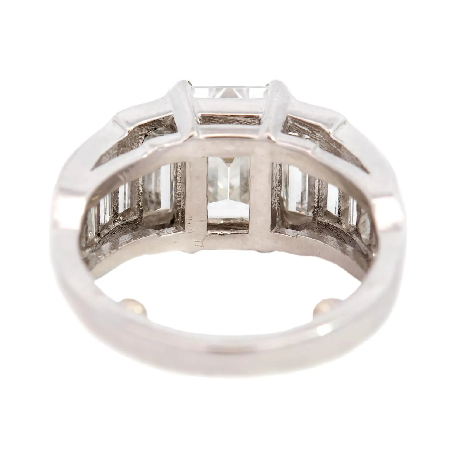 Estate Platinum 5.59ctw Emerald Diamond Engagement Ring