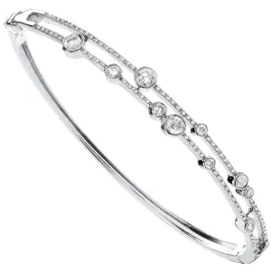Fancy Diamond Bangle 1.00ct H-SI Quality in 18K White Gold