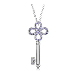 Fashion Flower Key Pendants Necklace