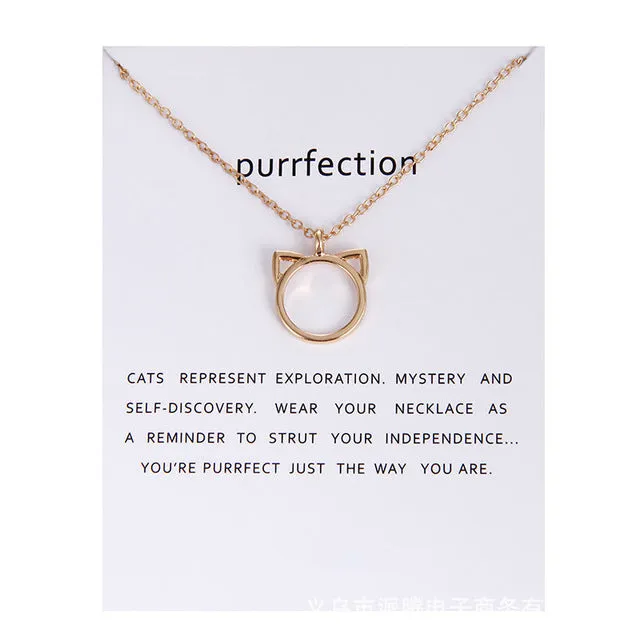 Fashion Jewelry Purrfection cat ear  Necklace For Women