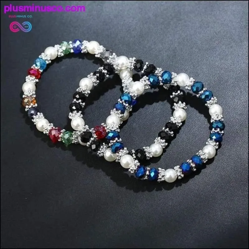 Fashion Shiny mulher Jewelry Colorful Rhinestone Faux Pearl