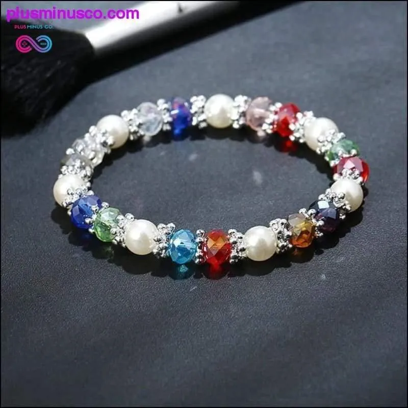 Fashion Shiny mulher Jewelry Colorful Rhinestone Faux Pearl