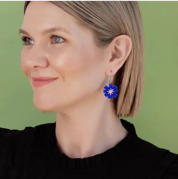FLOURISH Mini Hoops | Blue