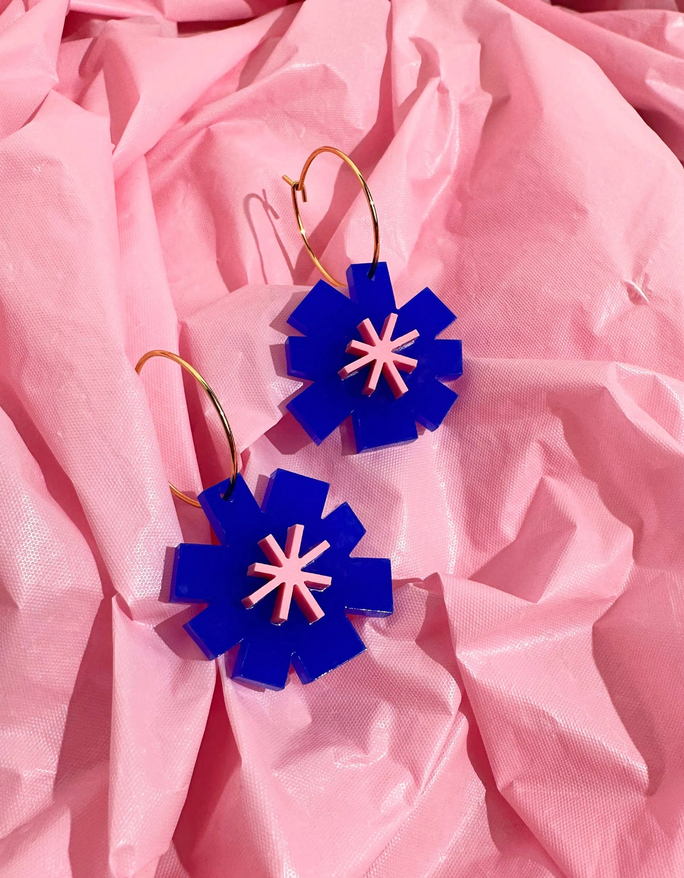FLOURISH Mini Hoops | Blue