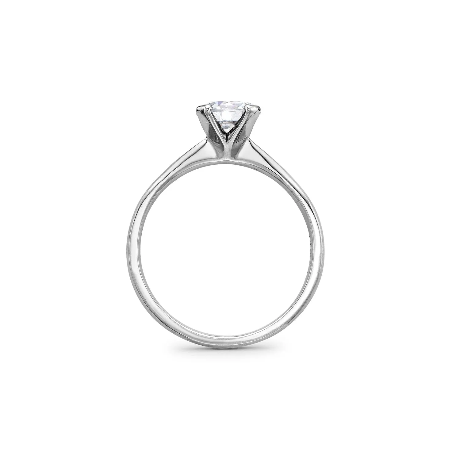 Flute Diamond Engagement Ring