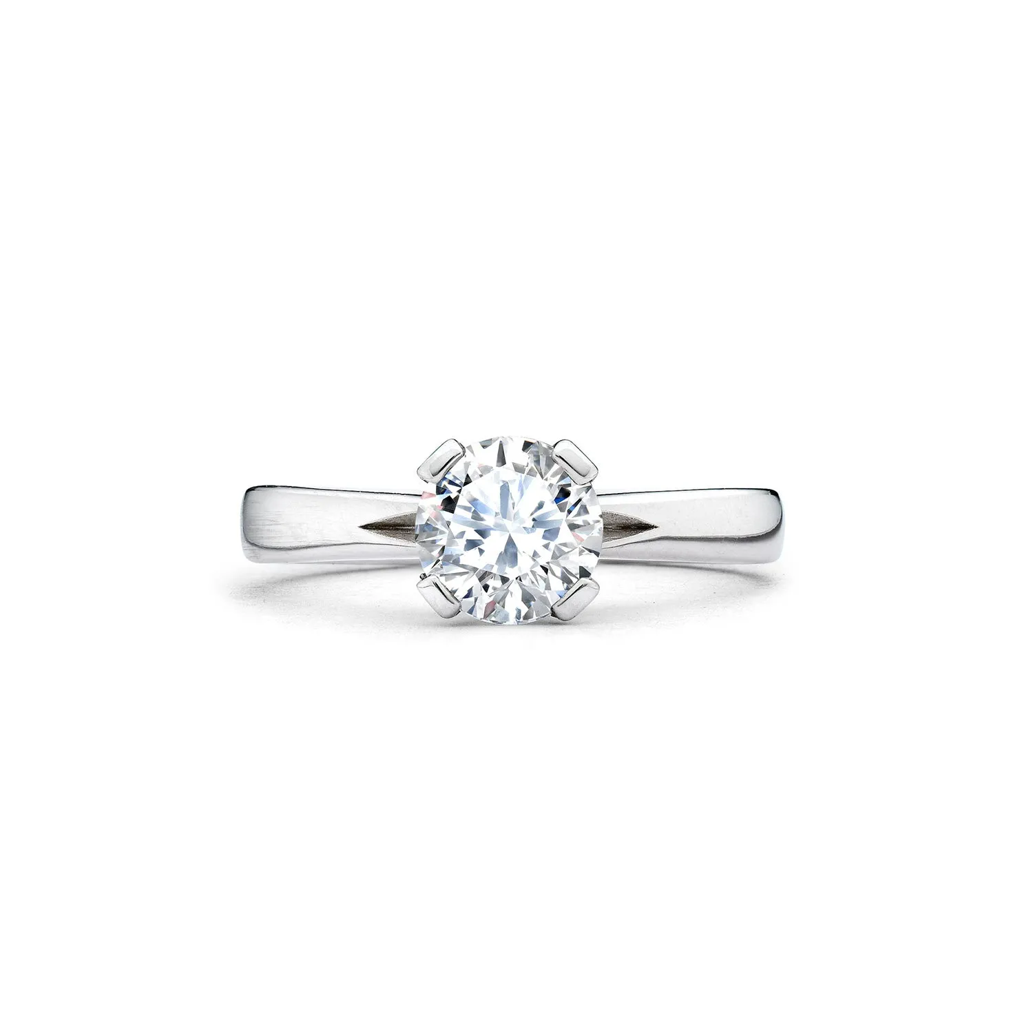 Flute Diamond Engagement Ring