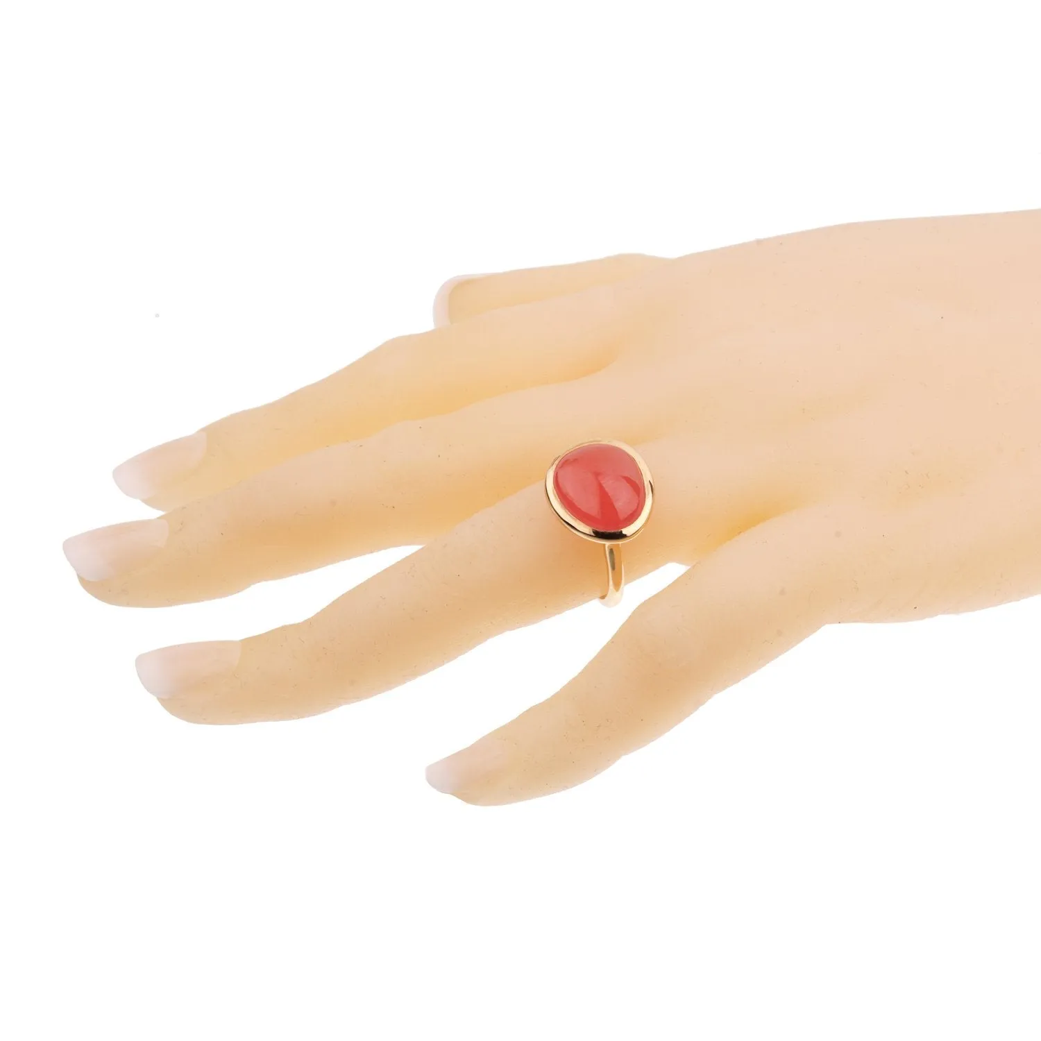 Fred of Paris 7ct Cabochon Rhodochrosite Rose Gold Cocktail Ring Size 6 3/4