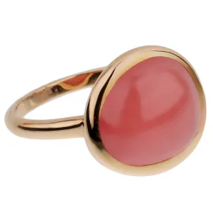 Fred of Paris 7ct Cabochon Rhodochrosite Rose Gold Cocktail Ring Size 6 3/4