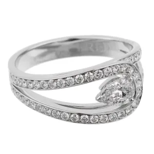 Fred of Paris .86ct Lovelight Pear Diamond Platinum Ring Sz 7 1/4