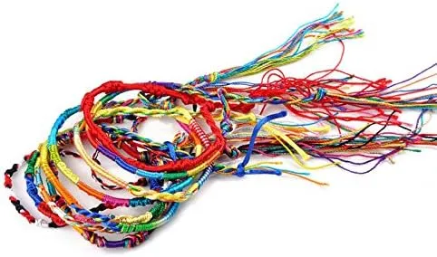 Friendship Bracelets Ankle Boho for Women 50Pcs Jewelry Lot Braid Friendship Cords Handmade Bracelets Bangle- Tennis and Strand Jewelry Gifts
