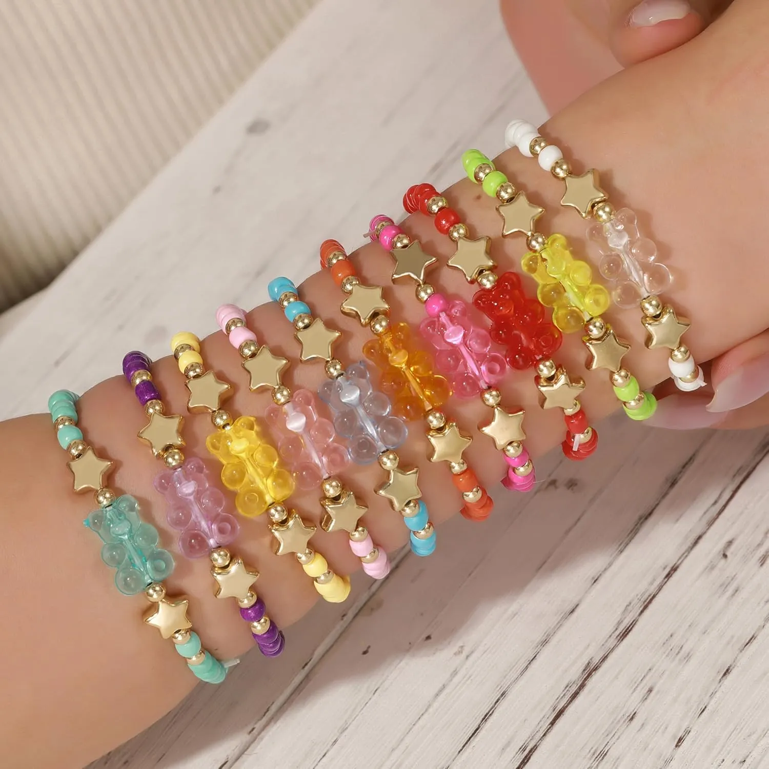 Friendship Bracelets for Women, Inspirational Preppy Bracelets Stackable, Best Friend bracelet Set, Stretch Colorful Heishi Clay Beaded Bracelets for Women