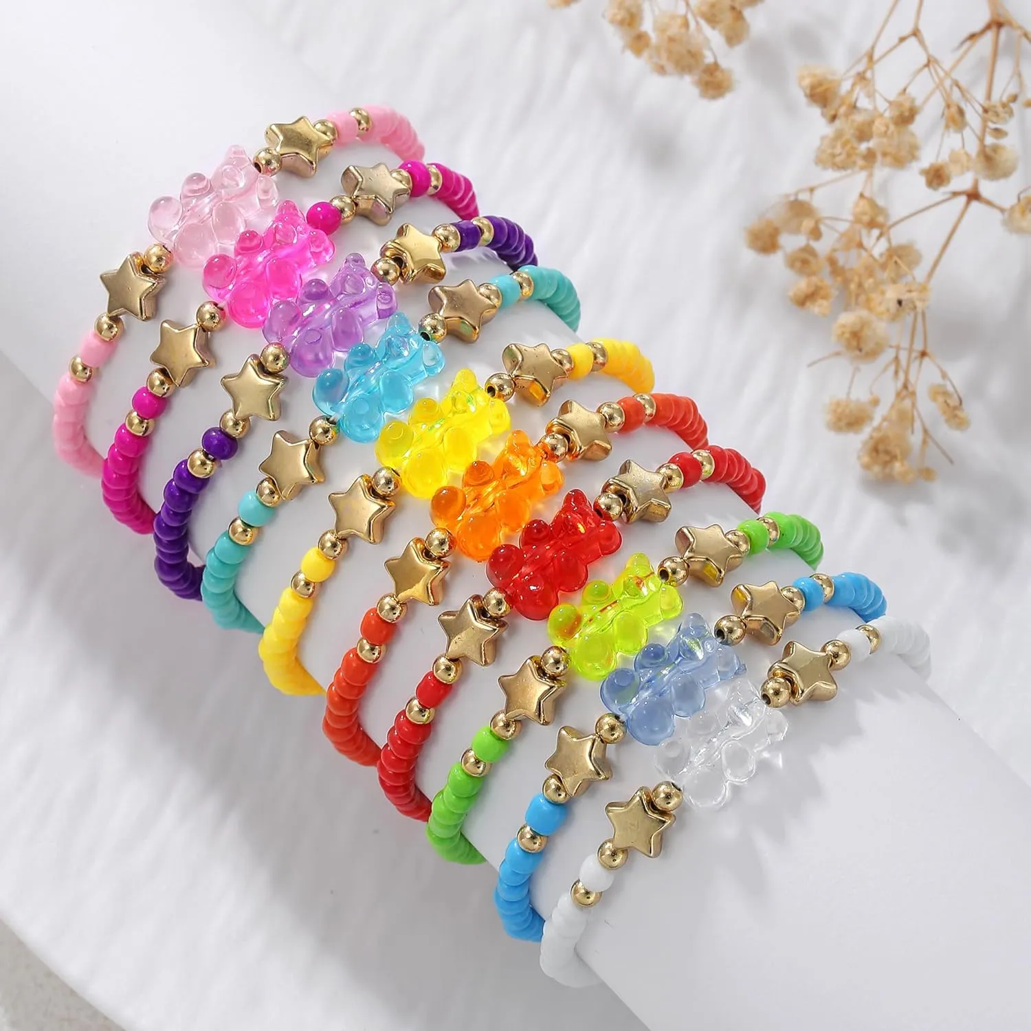 Friendship Bracelets for Women, Inspirational Preppy Bracelets Stackable, Best Friend bracelet Set, Stretch Colorful Heishi Clay Beaded Bracelets for Women
