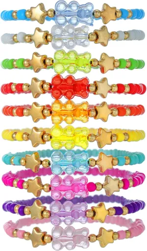 Friendship Bracelets for Women, Inspirational Preppy Bracelets Stackable, Best Friend bracelet Set, Stretch Colorful Heishi Clay Beaded Bracelets for Women