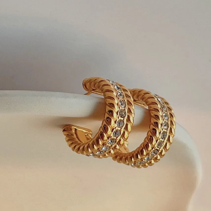 Gabriel Bold Twisted Pave Earrings