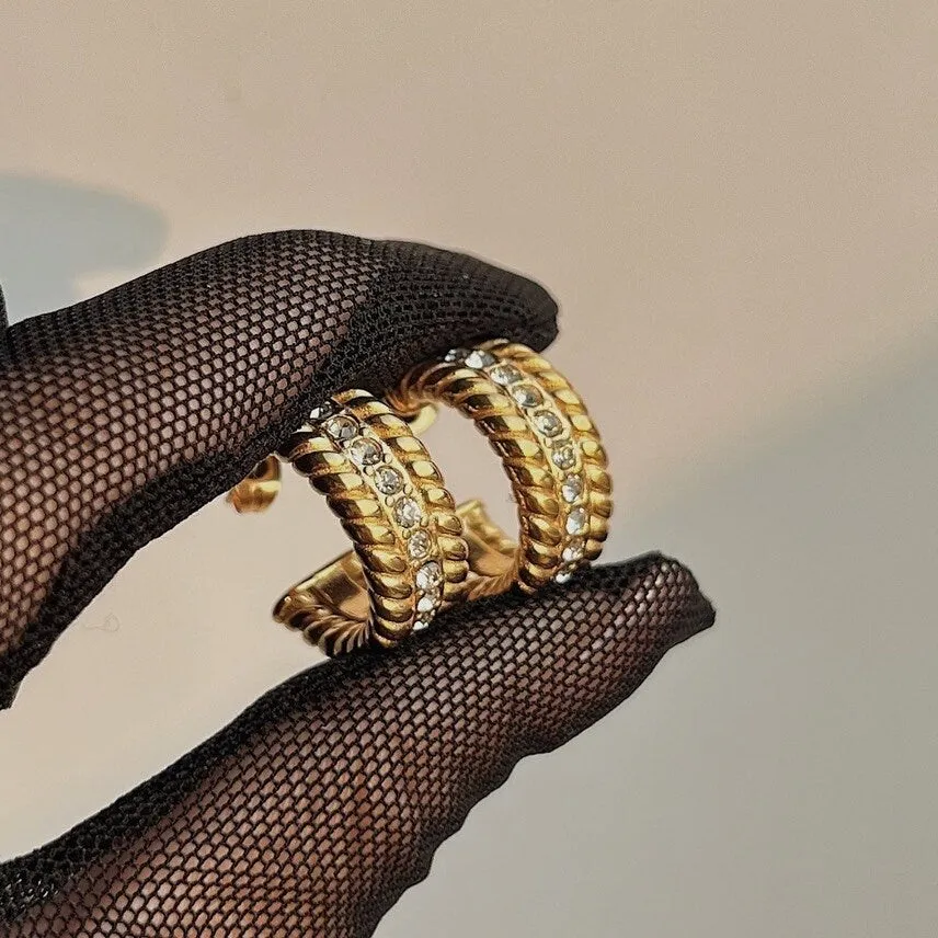Gabriel Bold Twisted Pave Earrings