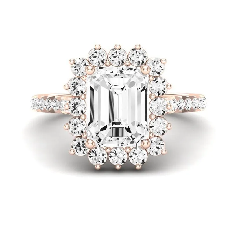 Gazania - Emerald Lab Diamond Engagement Ring (IGI Certified)