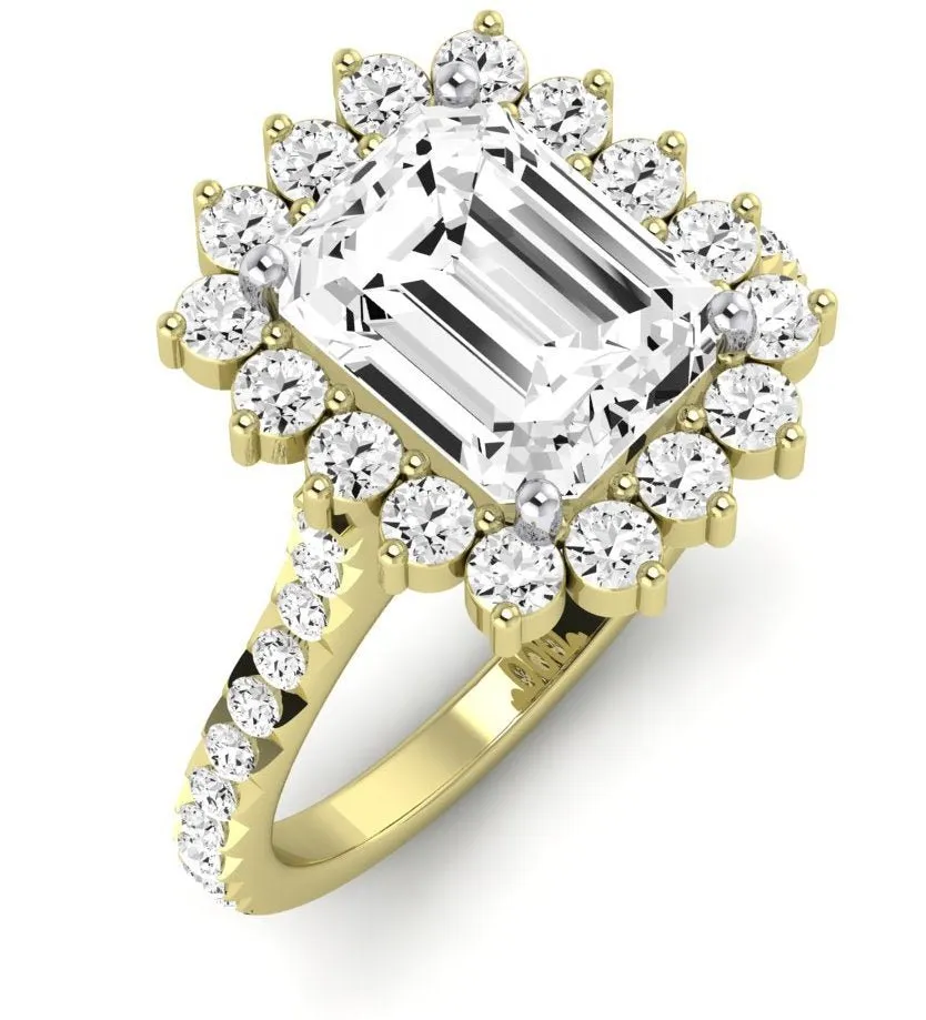 Gazania - Emerald Lab Diamond Engagement Ring (IGI Certified)