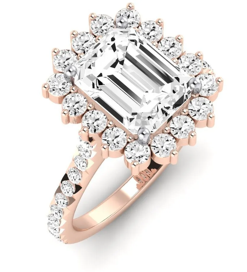 Gazania - Emerald Lab Diamond Engagement Ring (IGI Certified)
