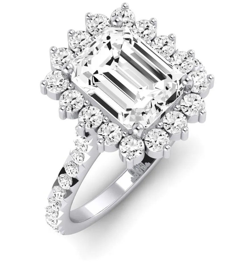 Gazania - Emerald Lab Diamond Engagement Ring (IGI Certified)