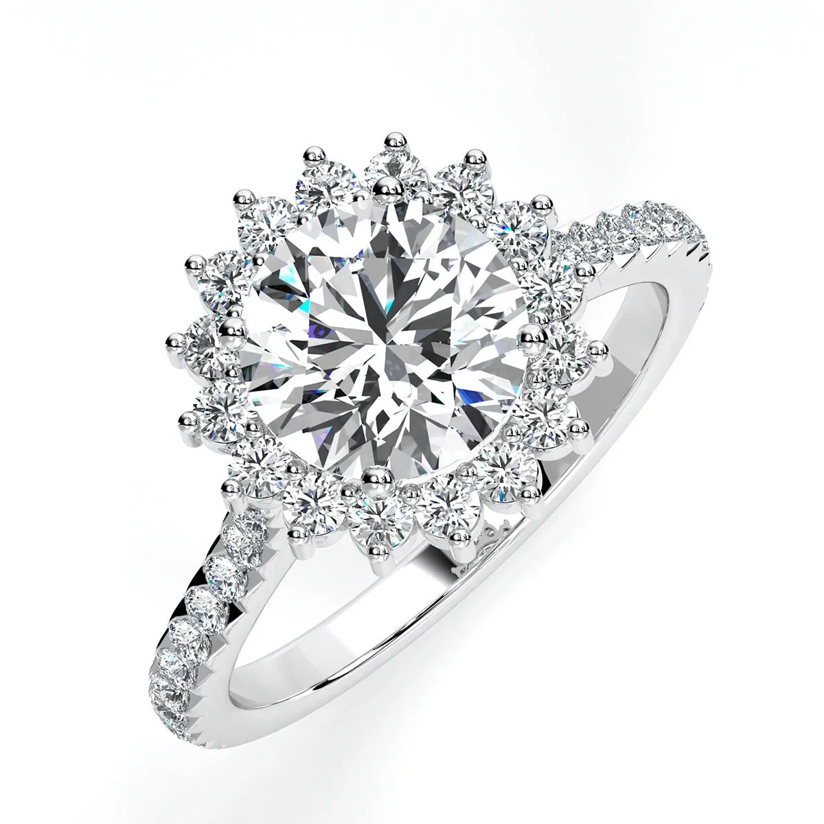 Gazania - GIA Natural Round Diamond Engagement Ring