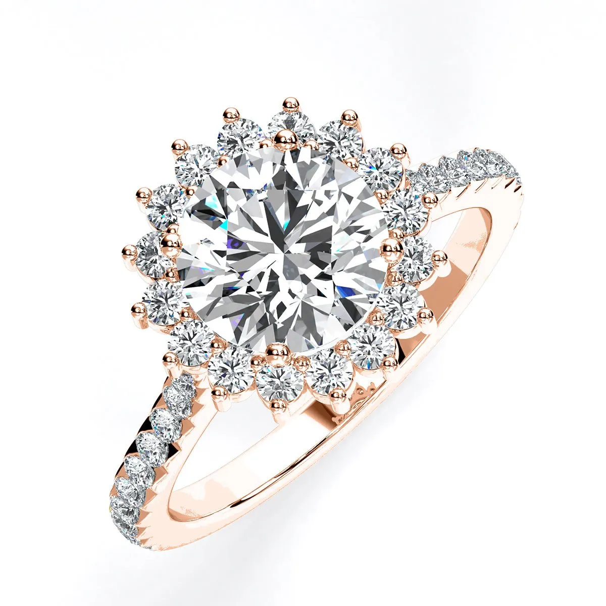 Gazania - GIA Natural Round Diamond Engagement Ring