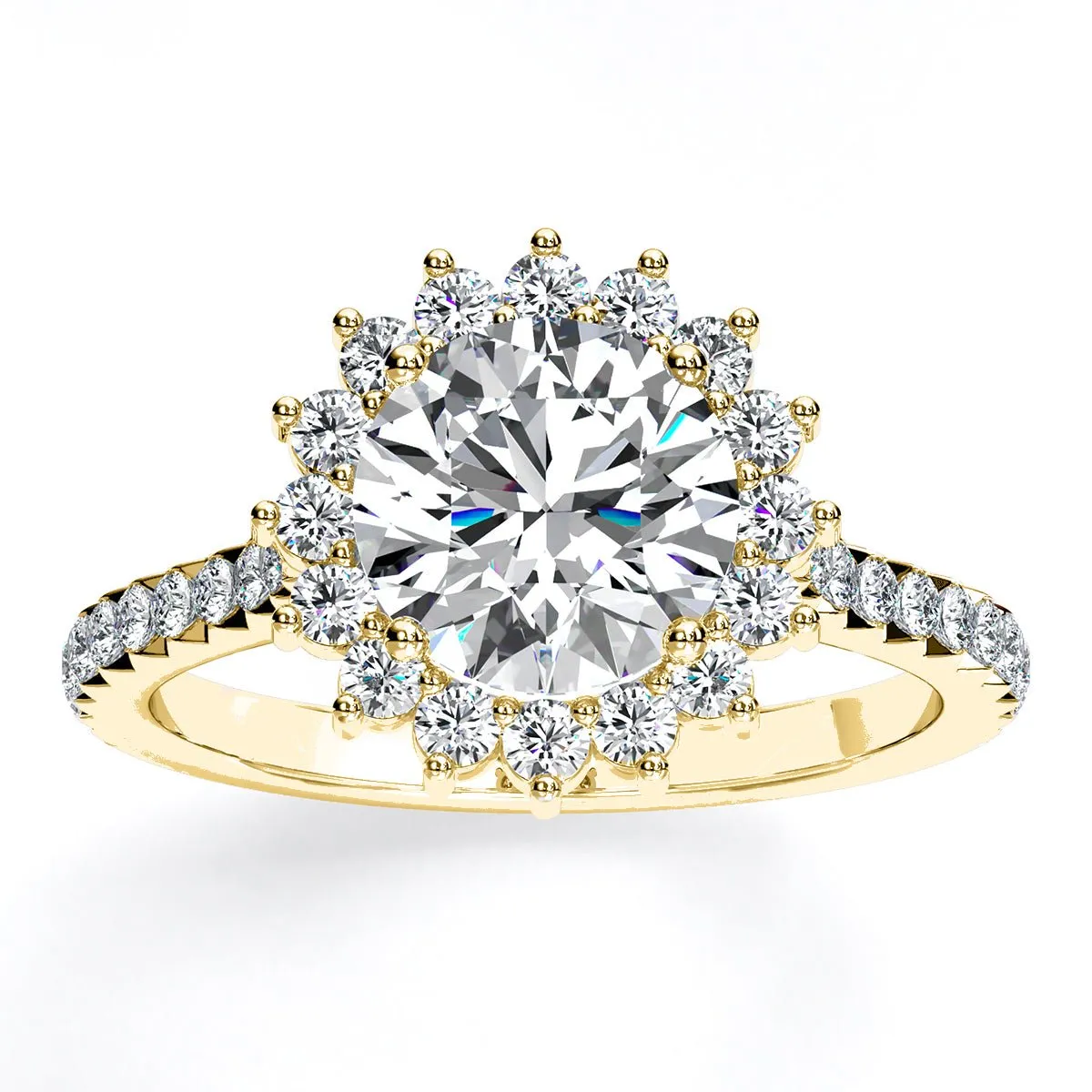 Gazania - GIA Natural Round Diamond Engagement Ring