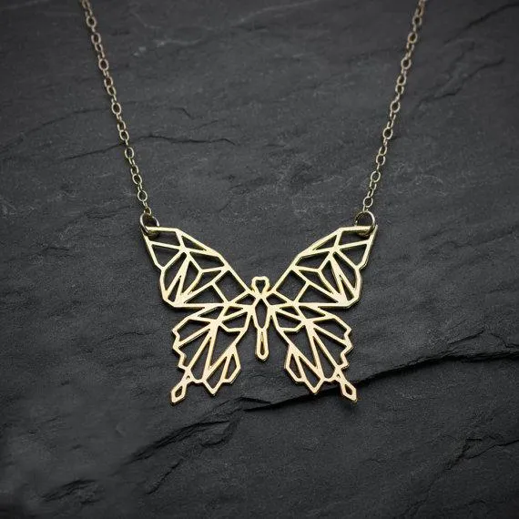 Geometric Butterfly Necklace