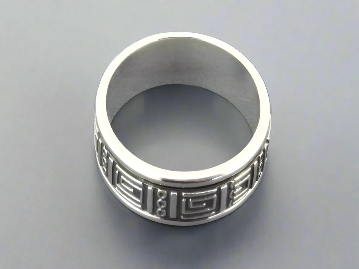 geometric spinner ring - sterling silver