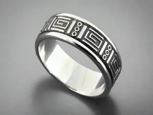 geometric spinner ring - sterling silver