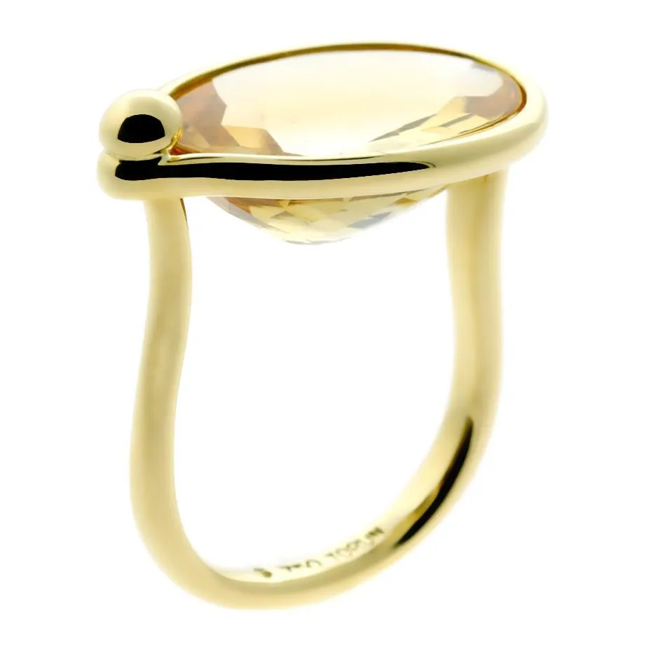 Georg Jensen Citrine Cocktail Yellow Gold Ring