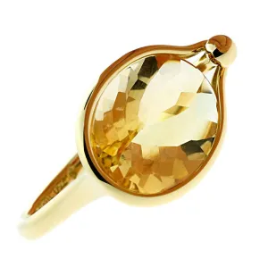 Georg Jensen Citrine Cocktail Yellow Gold Ring