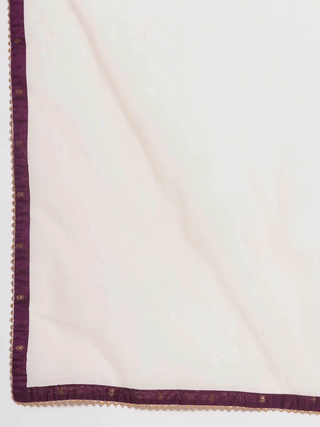 Girl Purple Anarkali Gotta Patti Kurta & Trousers set With Dupatta