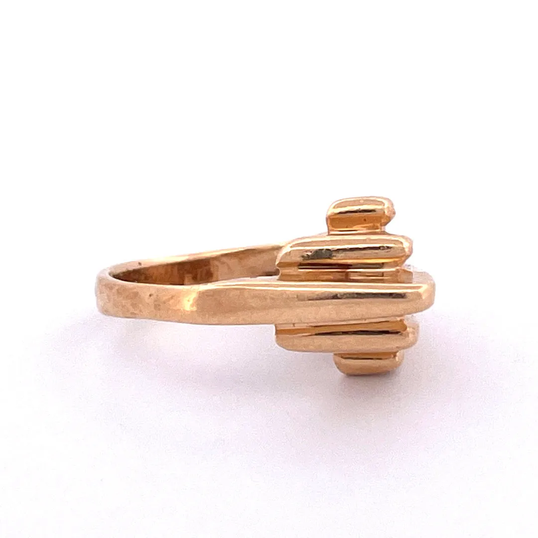 Glamorous 14k Yellow Gold Five-Finger Design Ring