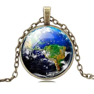 Glass Cabochon Pendant Necklace