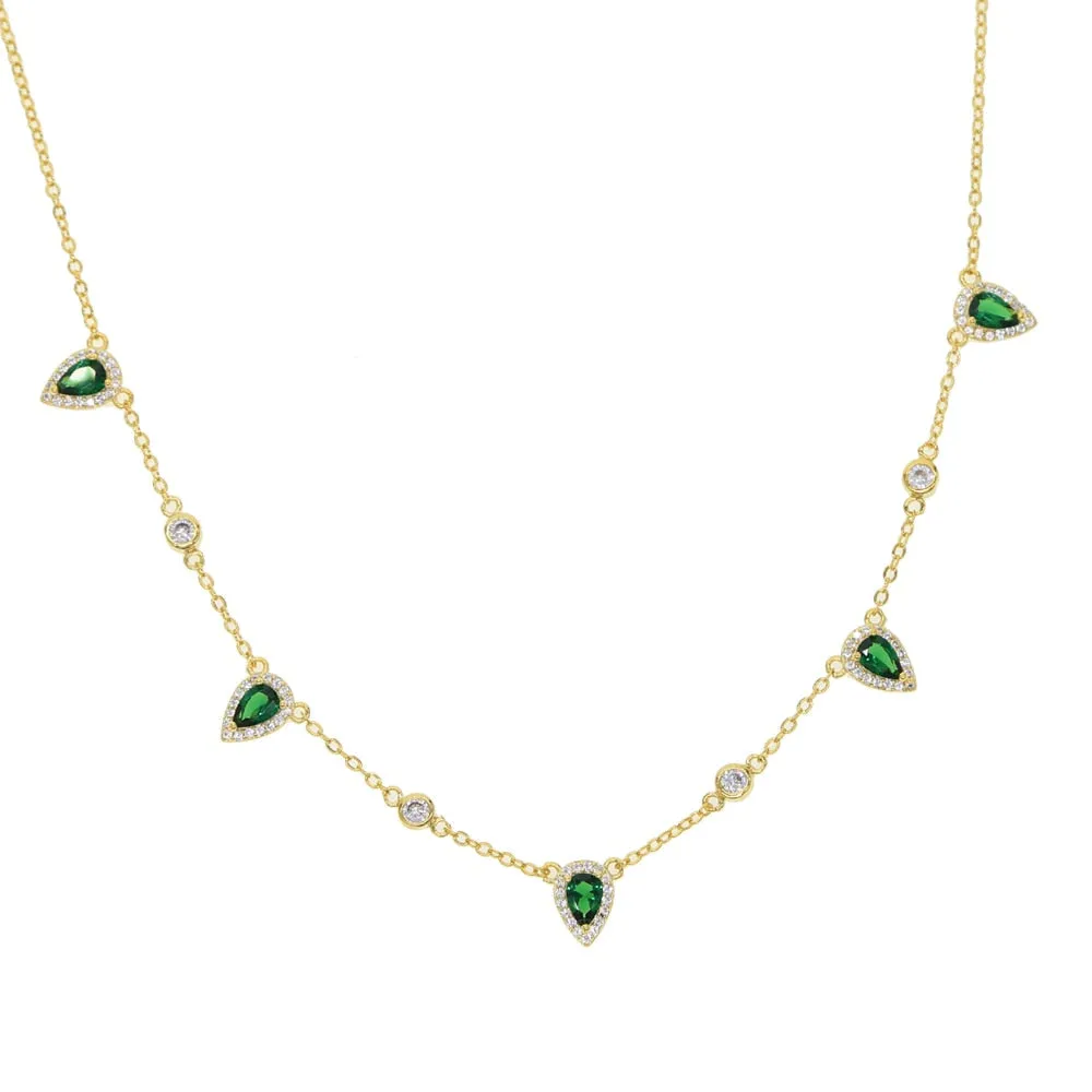 Gold Color Green Stone Bohemia Necklaces Charm Jewelry SS6666