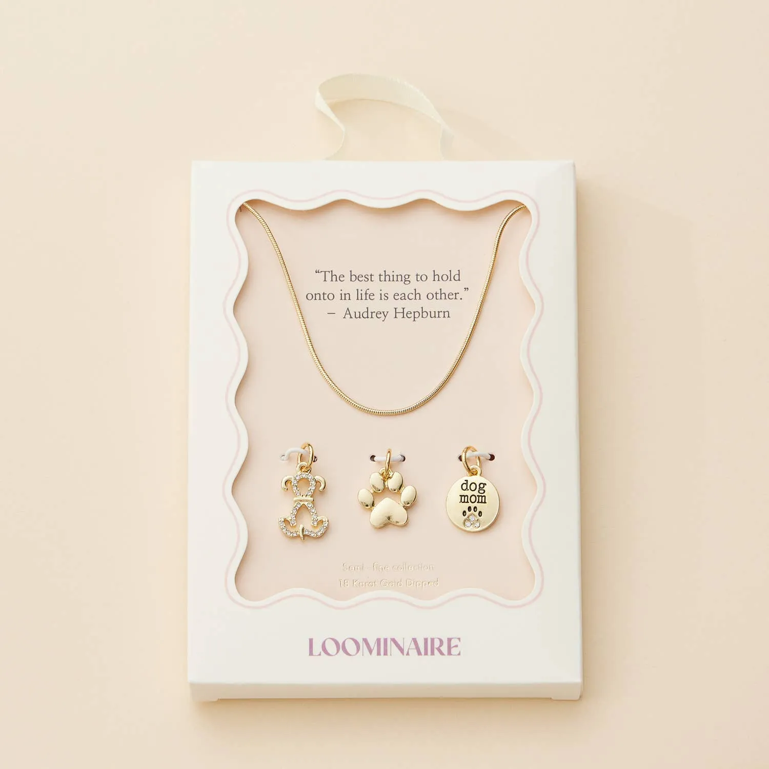 Gold Dipped 18K Dog Mom Charm Necklace
