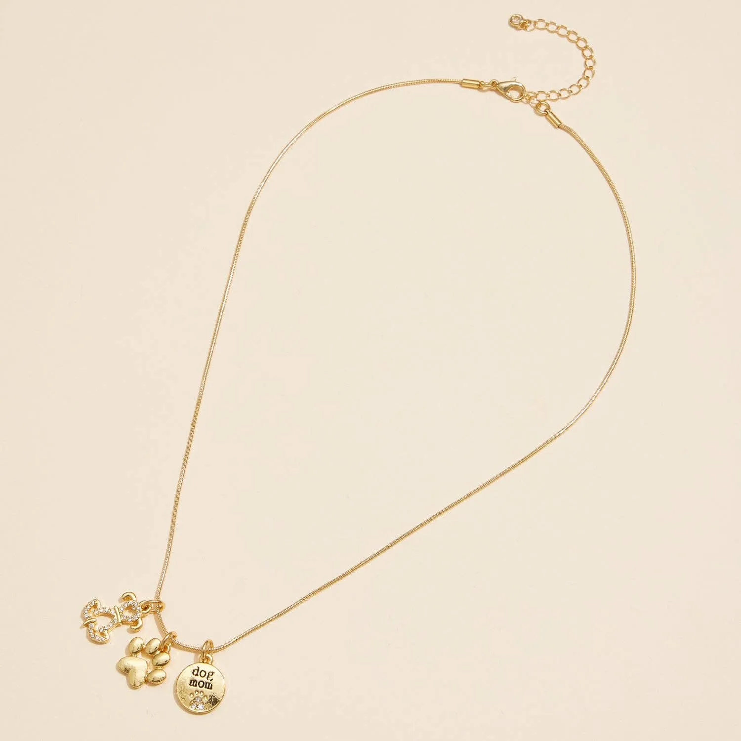Gold Dipped 18K Dog Mom Charm Necklace
