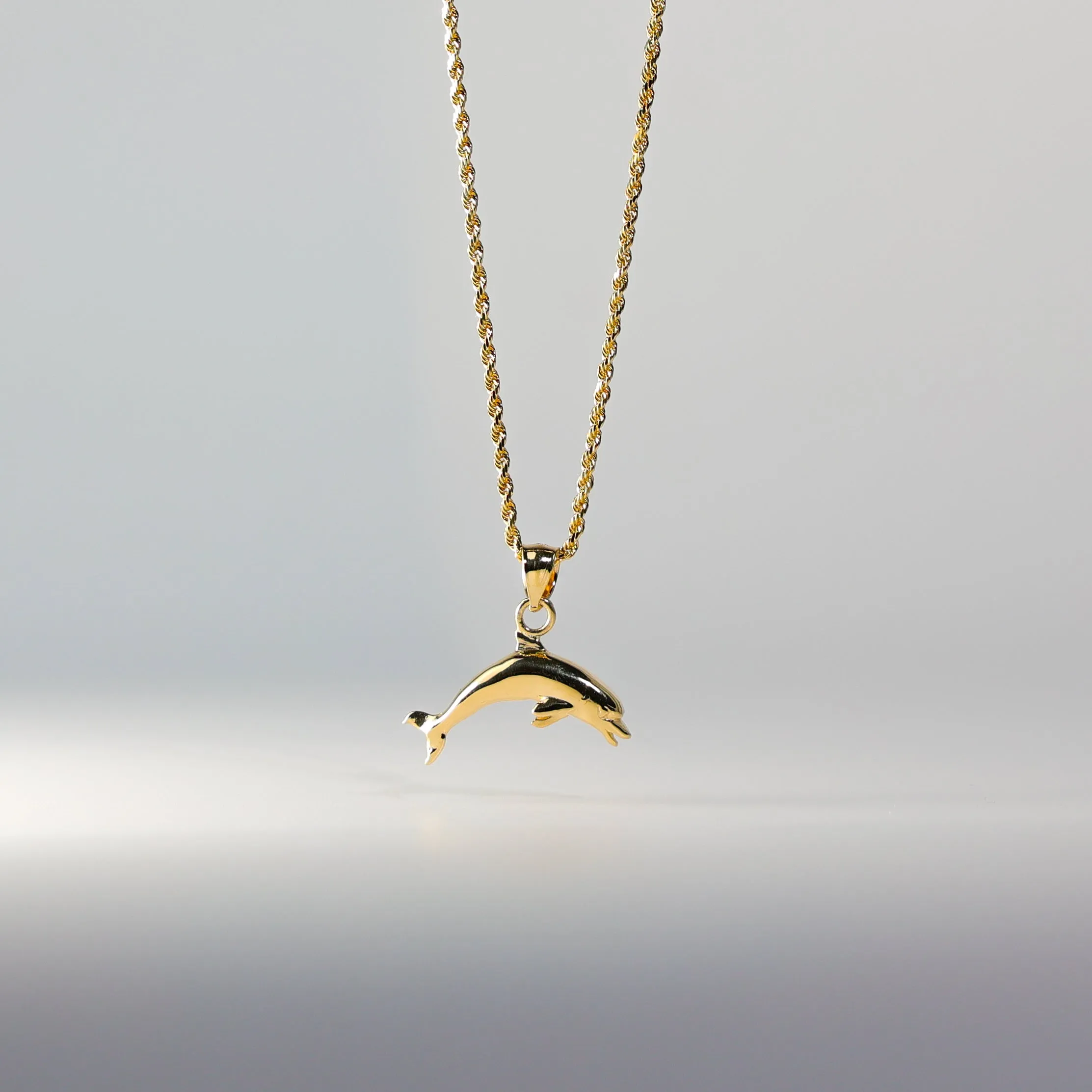 Gold Dolphin Pendant - Model 1669