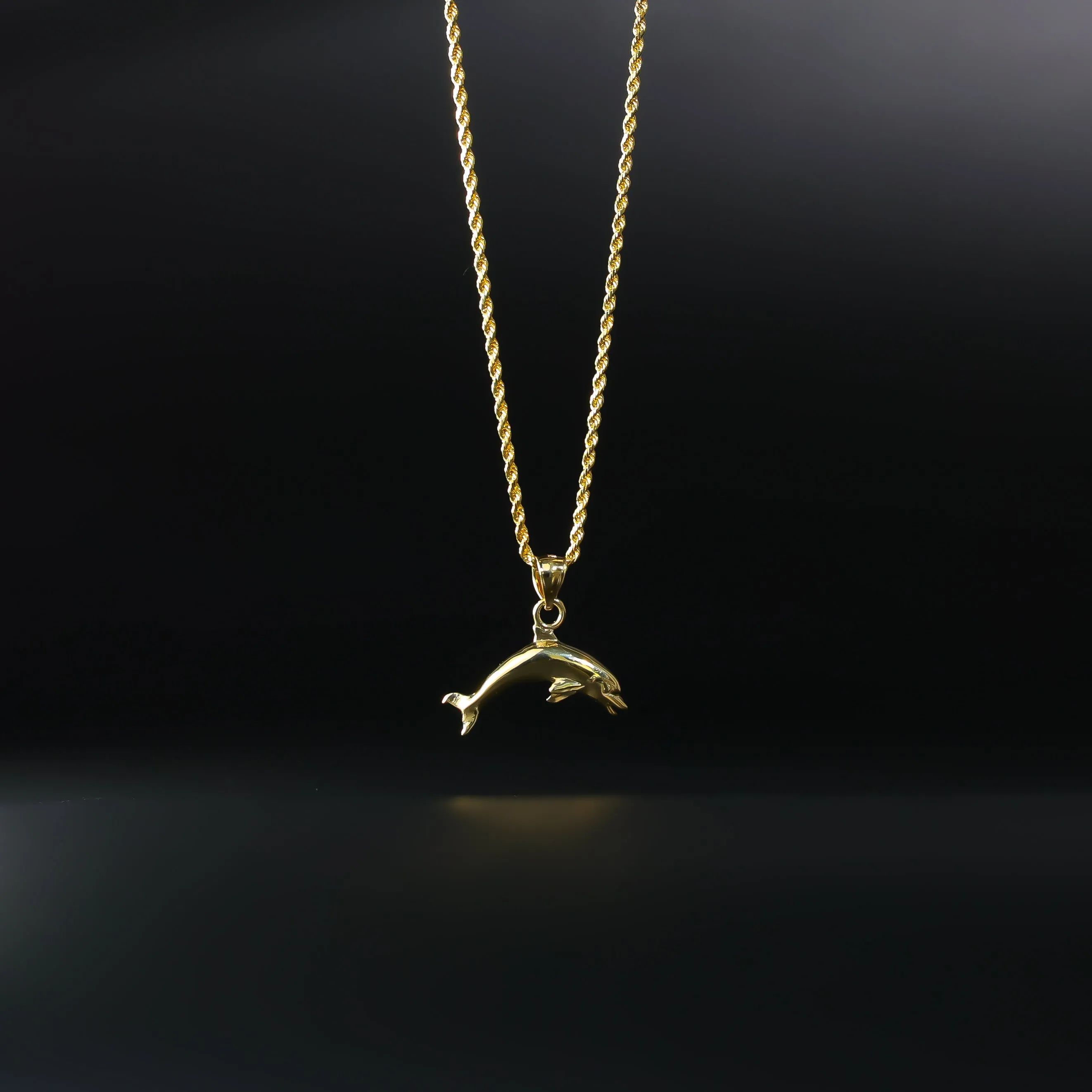 Gold Dolphin Pendant - Model 1669