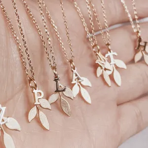 Gold Leaf Alphabet Necklaces