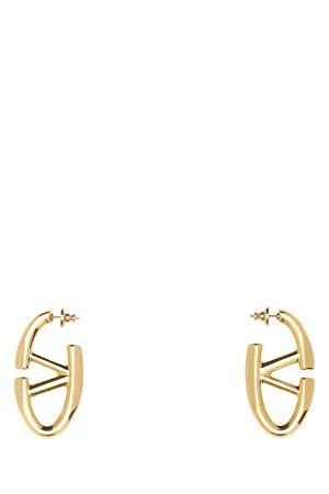 Gold metal VLogo The Bold earrings