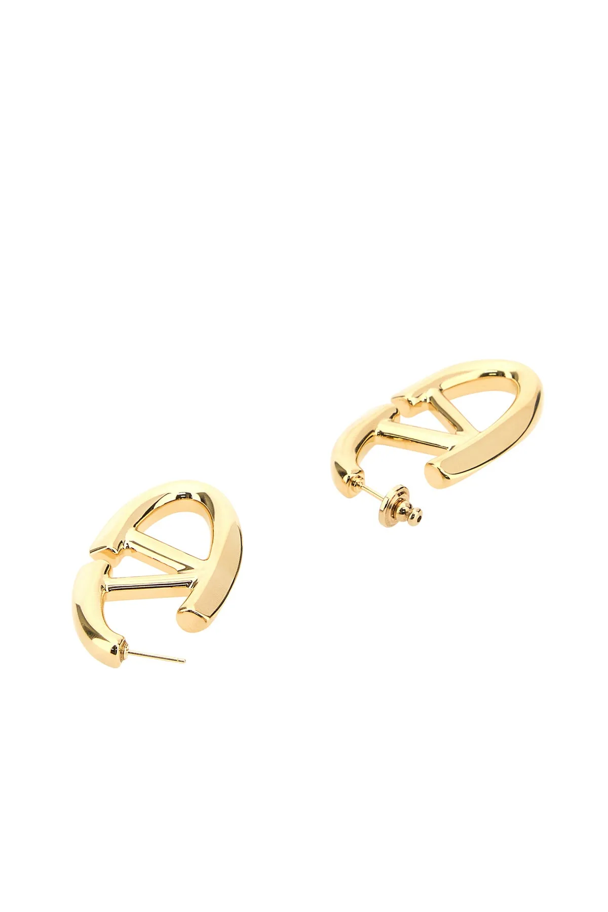 Gold metal VLogo The Bold earrings